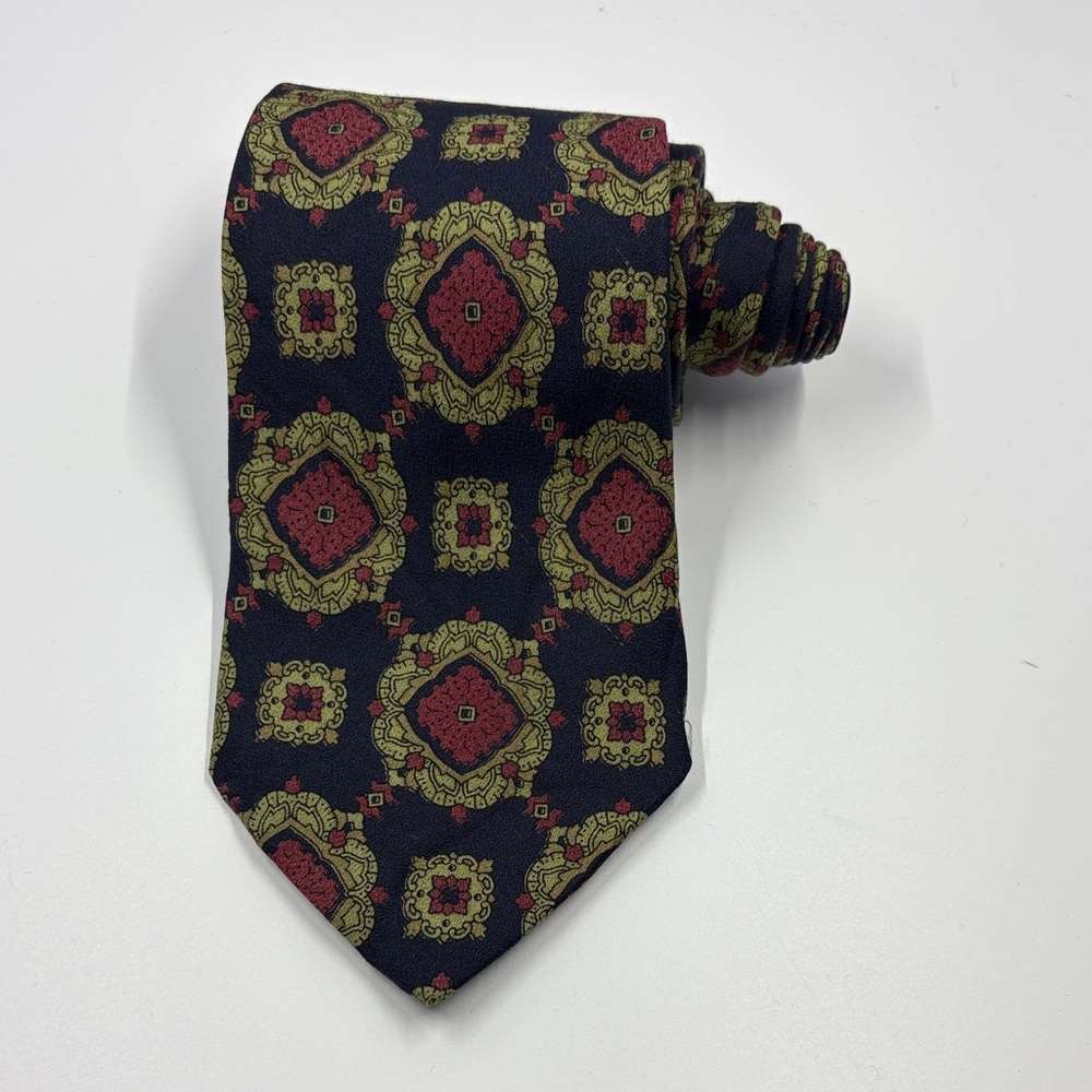 Emporio Armani Men’s 100% Silk Tie Necktie‎ Geometric Classic Blue